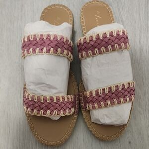 Anthropologie Mauve Woven Sandals